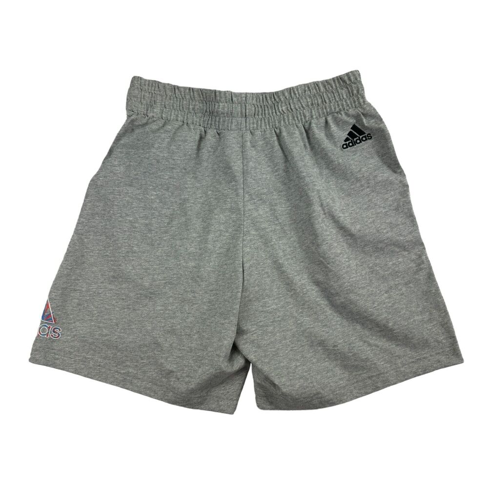 Adidas Mens Essentials Americana Drawstring Knit Jersey 7" Shorts Gray S - Picture 2 of 4